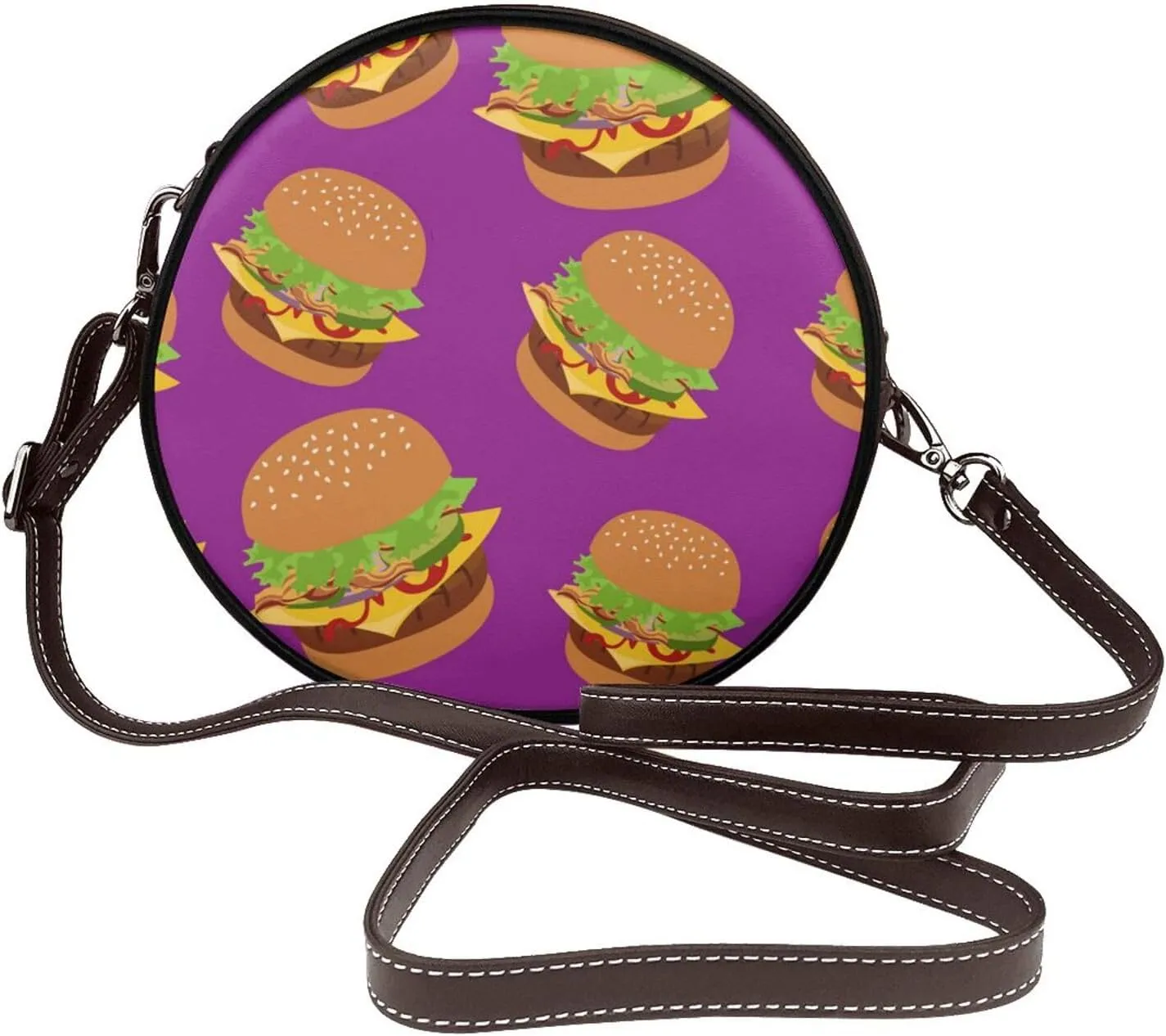 Crossbody Bags for Women, Round PU Leather Purses Crossbody Handbag Purse with Adjustable Strap