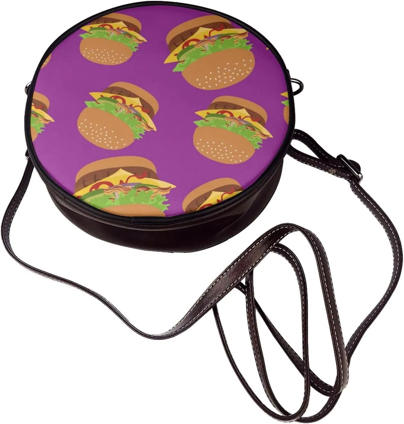 Crossbody Bags for Women, Round PU Leather Purses Crossbody Handbag Purse with Adjustable Strap