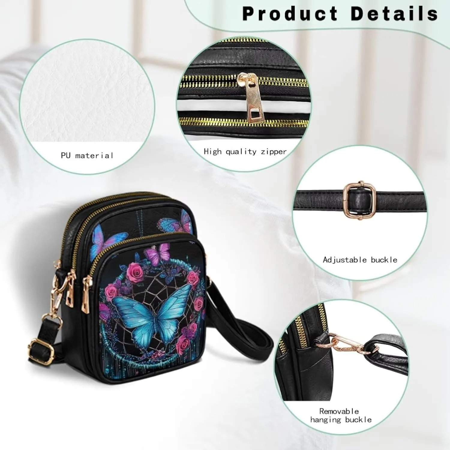 Crossbody Bags for Women Small Size Travel Leather Shoulder Purses Mini Satchel Bag