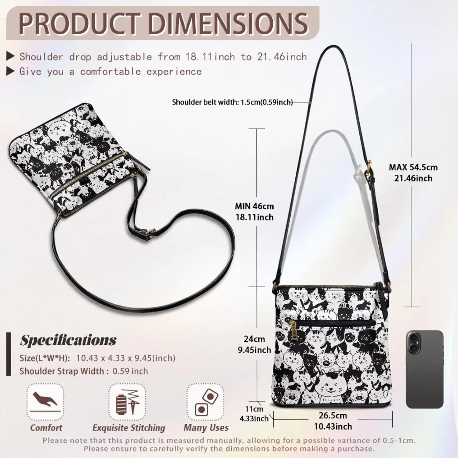 Crossbody for Women, Shoulder Tote Bags Handbags Purses with Straps PU Leather Satchel Purse Travel Bag