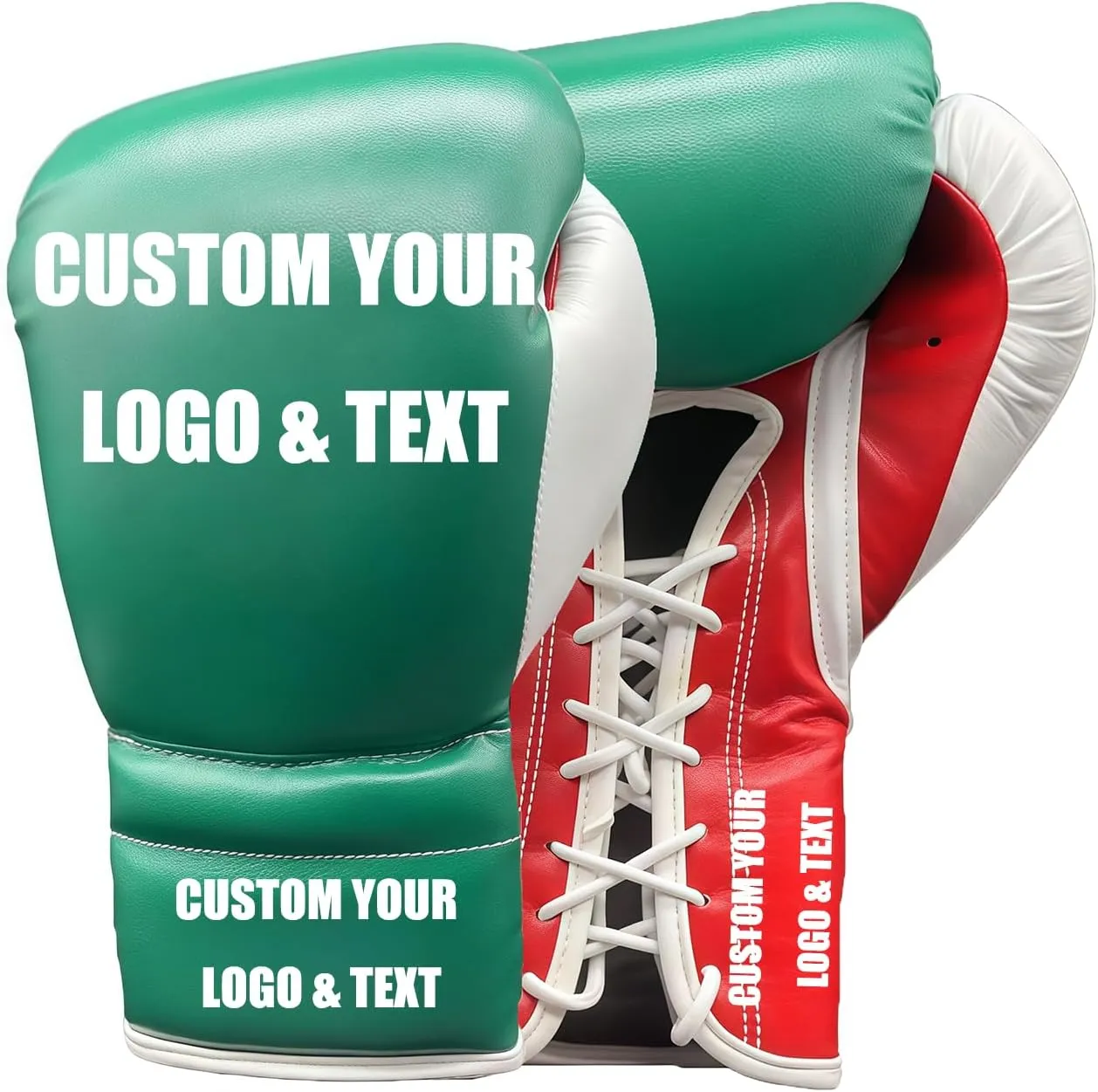 Custom Lace-Up Boxing Gloves, Traditional Professional Gloves for Training, Sparring, Competition and Heavy Punching Bags, Adult Men and Women, MMA, Kickboxing, Muay Thai