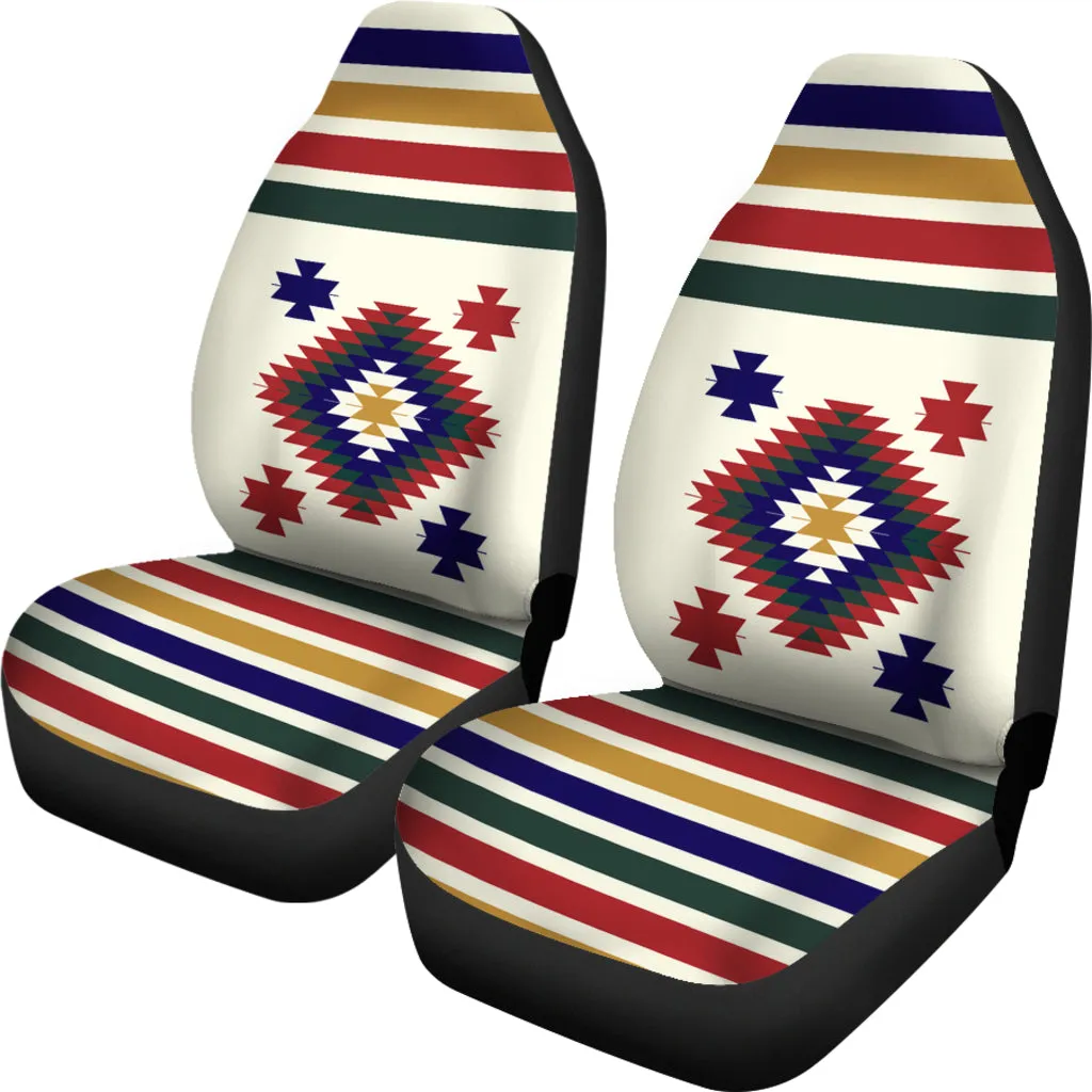 Custom Tribal Car Seat Covers Red, Green, Blue