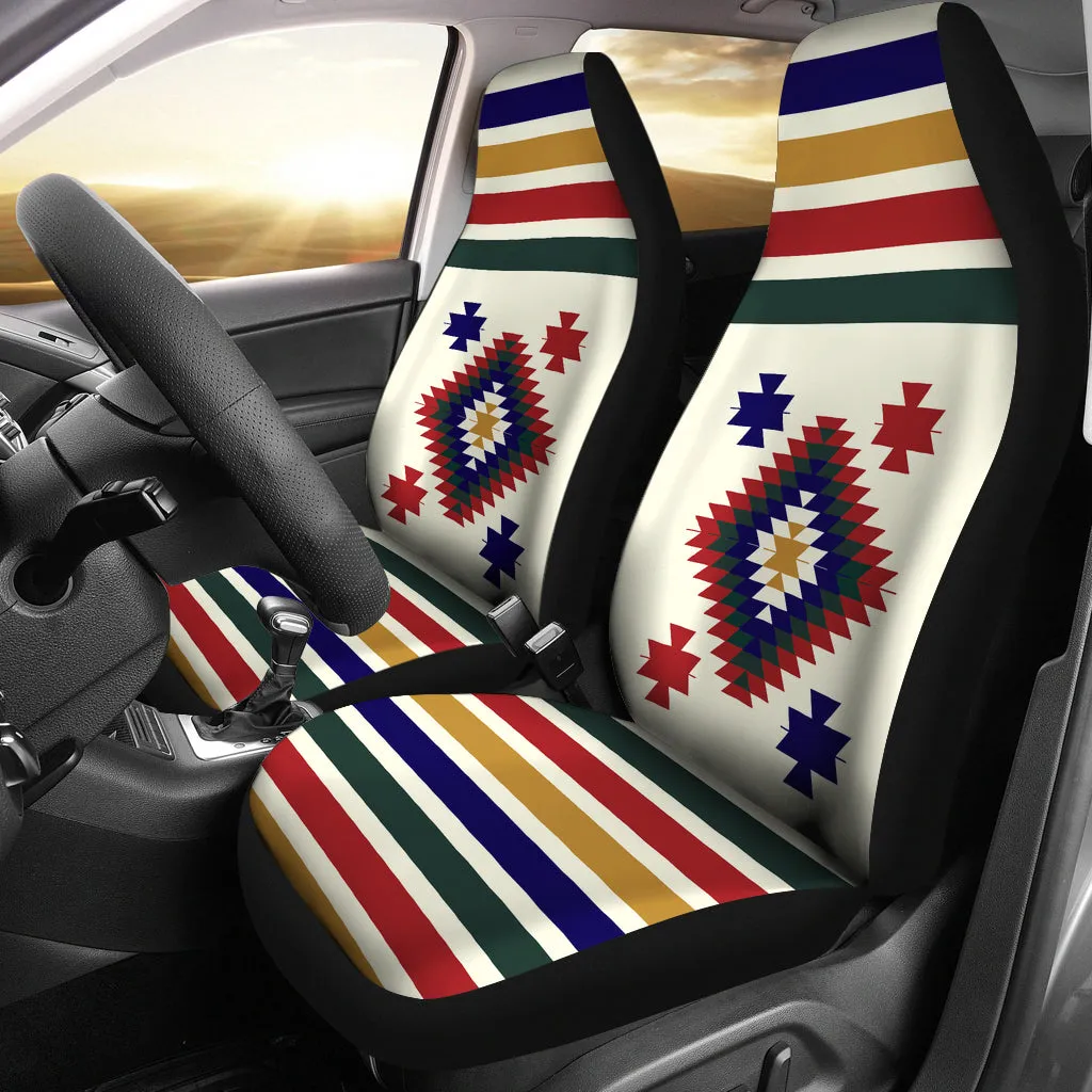 Custom Tribal Car Seat Covers Red, Green, Blue