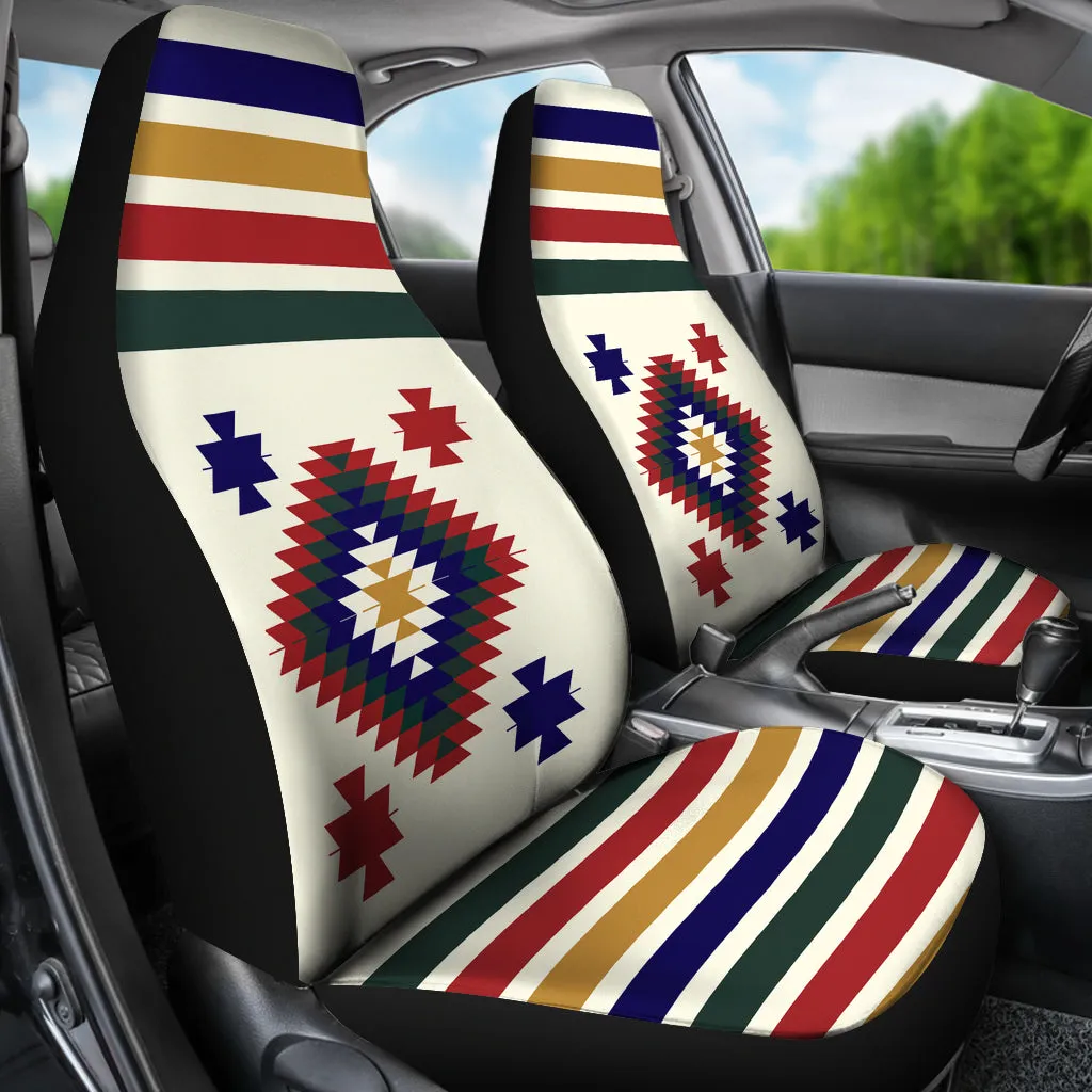 Custom Tribal Car Seat Covers Red, Green, Blue
