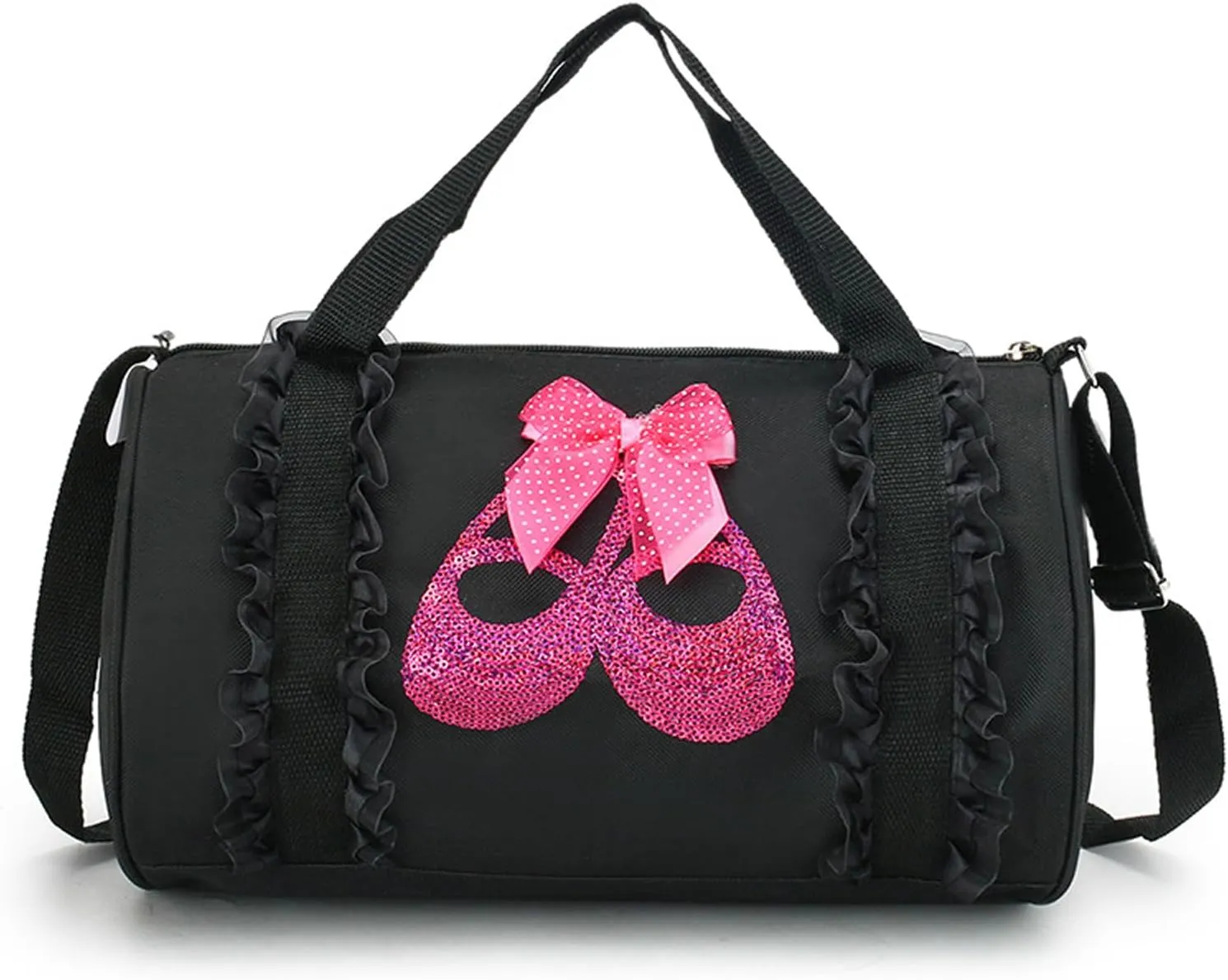 Cute Ballet Dance Bag,Tutu Dress Bag,Girls Dance Bag Gym Travel Duffle Bag for Girls,Personalized Waterproof Duffle Bag (Dancing shoe pattern)
