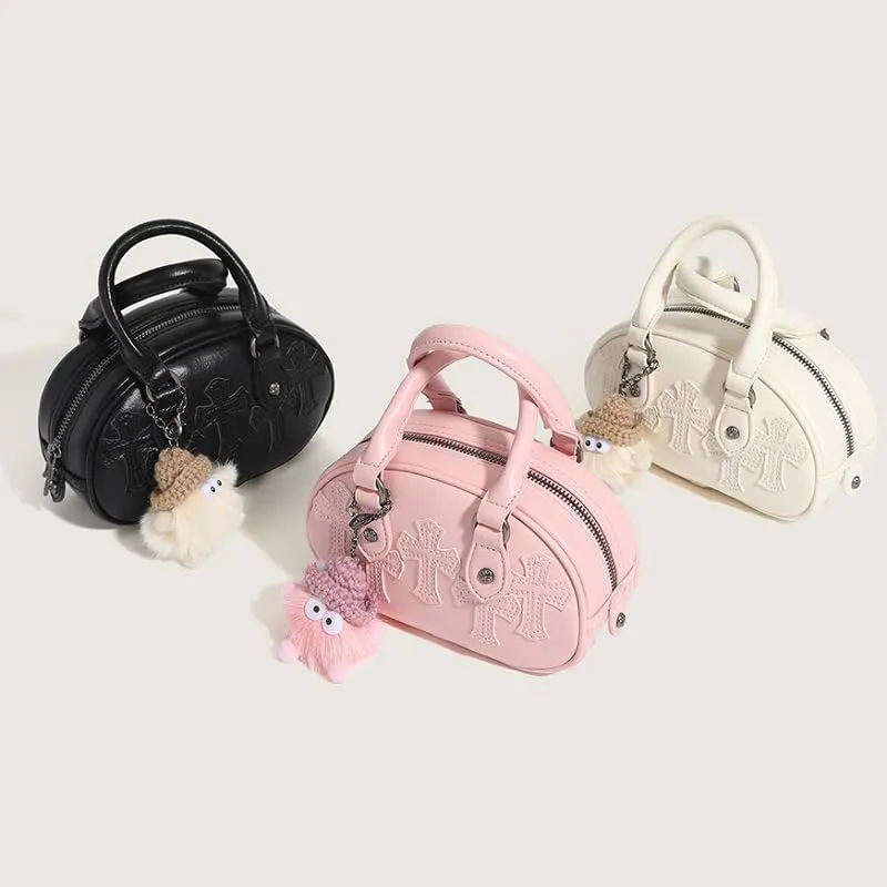 Cute Top Handle Bags for Women, Crossbody Bag Aesthetic Handbag Y2K Sling Purse Handbags Kawaii 90s Women Bag Purse (creamy white)