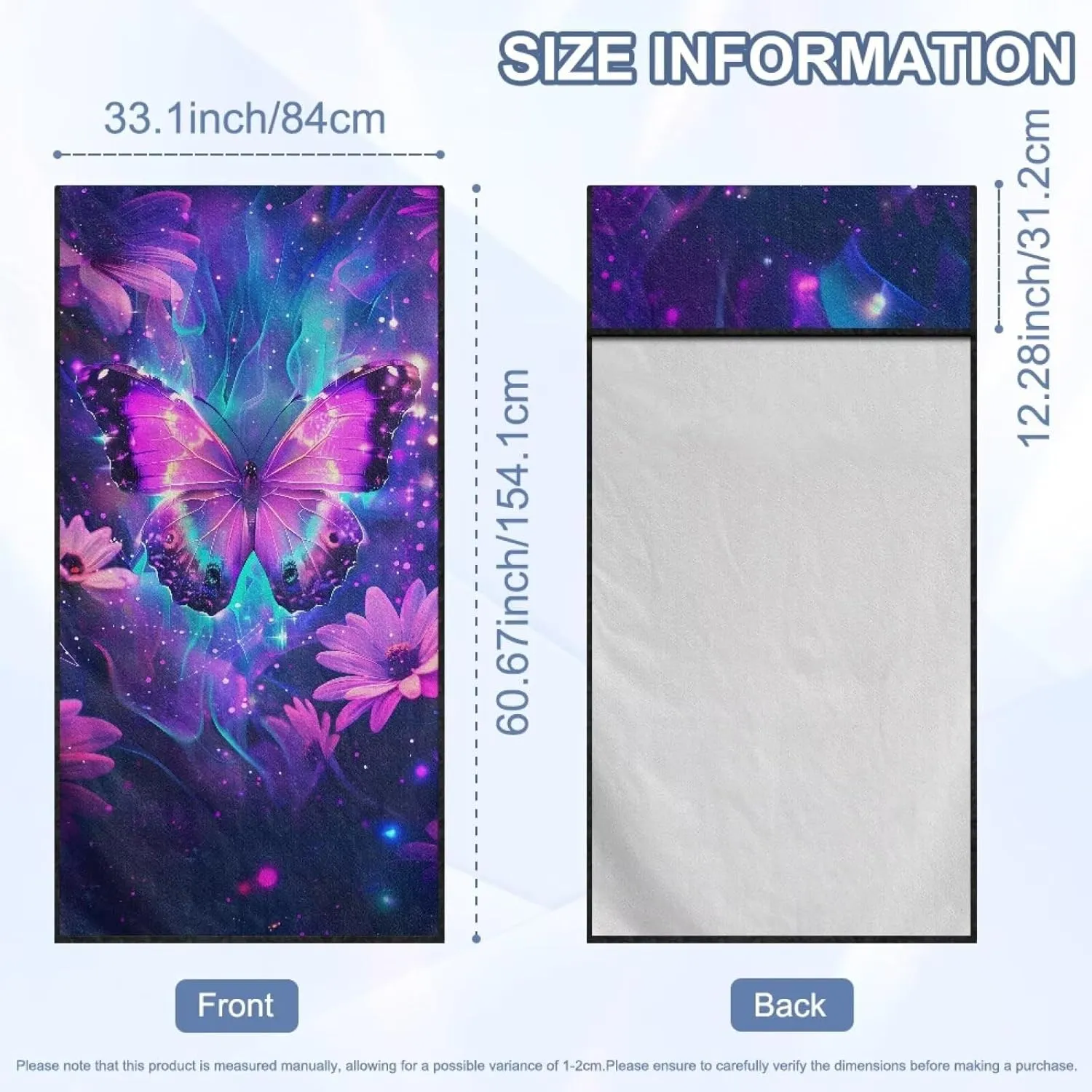 Daisy Butterfly Sweatproof Towel Auto Car Seat Cover Protector Machine Washable Fit Yoga Running Crossfit Athletes Beach Swimming Outdoor Sports Universal Bucket Seat Protector