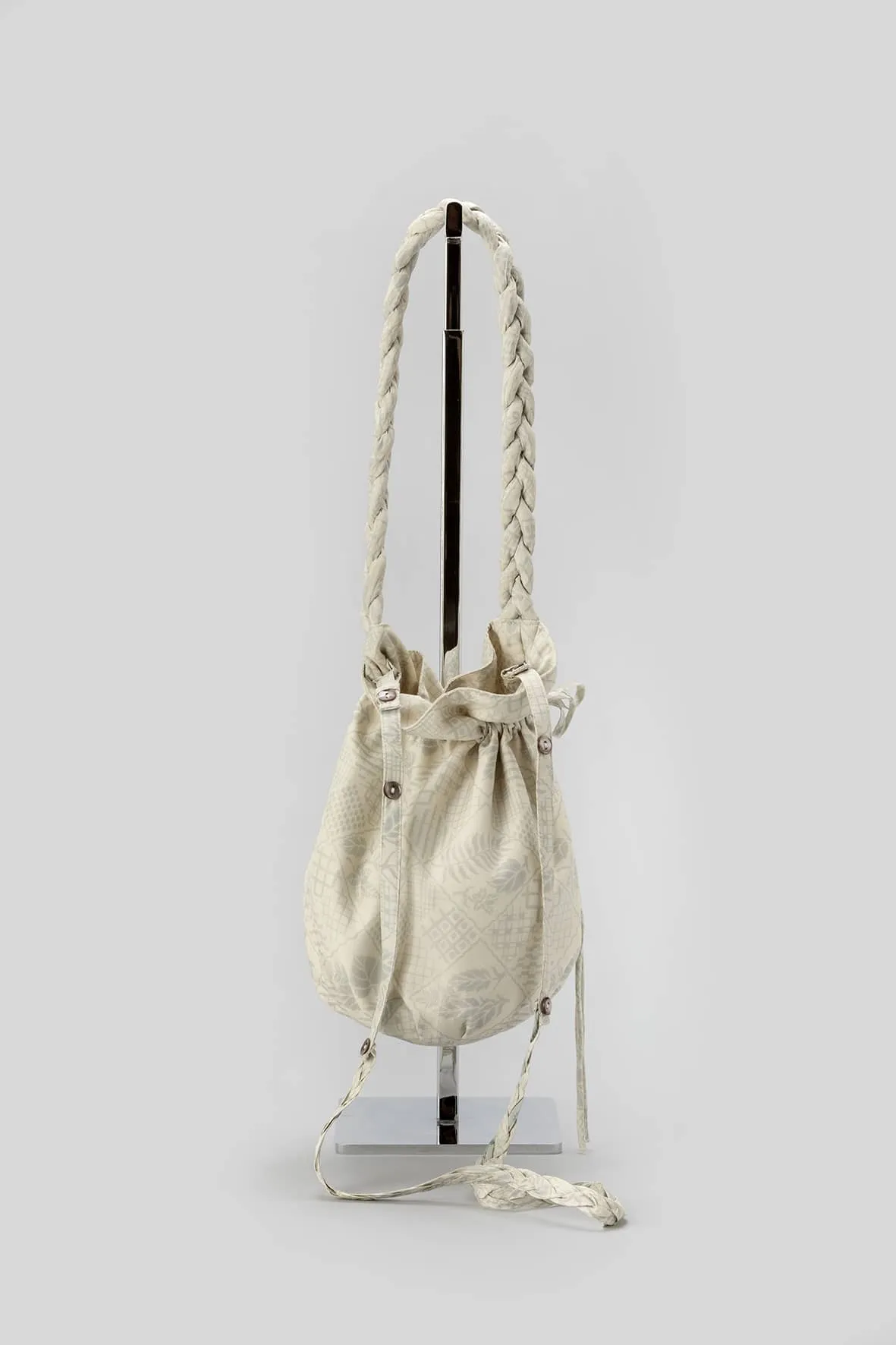 Damyanti Braided Silk Sari Pouch - White