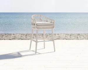 Dana - Rope Bar Stool, With Self Welt - Linen Canvas