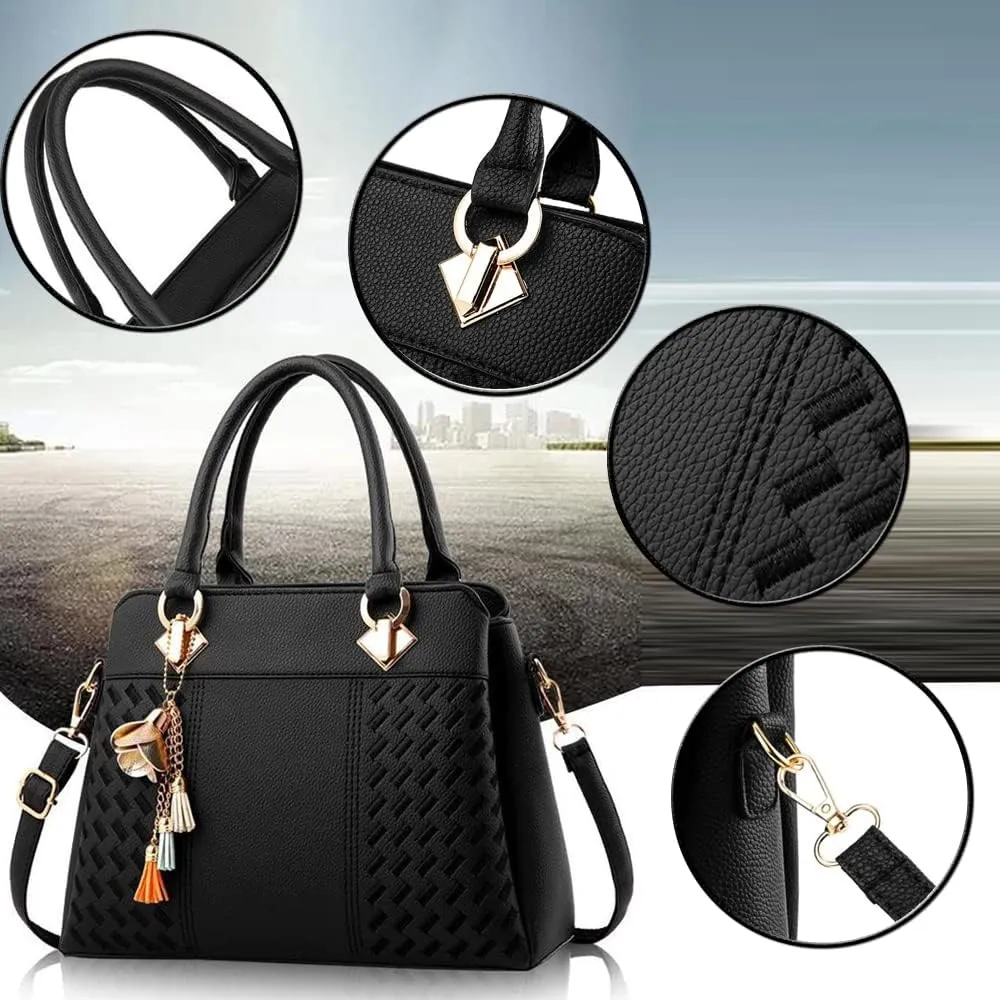 Dayfine Handbags for Women Top Handle Purse Faux Leather Satchel Bags Stylish Tote Bags Shoulder Crossbody Bag Ladies Handbag