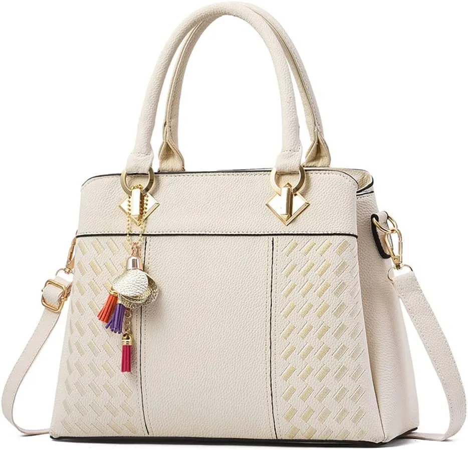 Dayfine Handbags for Women Top Handle Purse Faux Leather Satchel Bags Stylish Tote Bags Shoulder Crossbody Bag Ladies Handbag