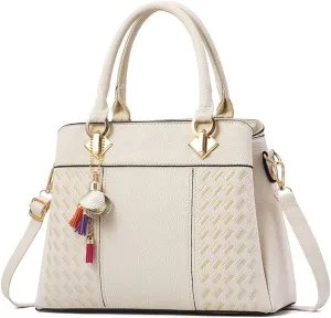 Dayfine Handbags for Women Top Handle Purse Faux Leather Satchel Bags Stylish Tote Bags Shoulder Crossbody Bag Ladies Handbag