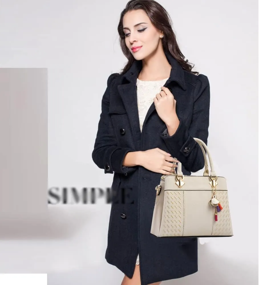 Dayfine Handbags for Women Top Handle Purse Faux Leather Satchel Bags Stylish Tote Bags Shoulder Crossbody Bag Ladies Handbag