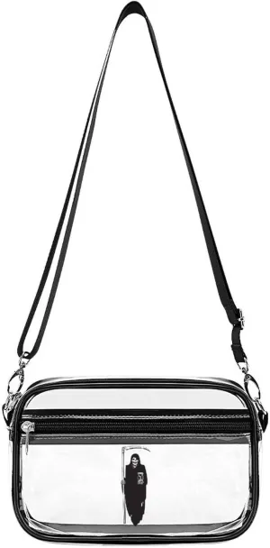 Death Scythe Grim Reaper Clear Stadium Bag Mini Crossbody Bag Anti-Theft Side Shoulder Bags Messenger Bag Unisex