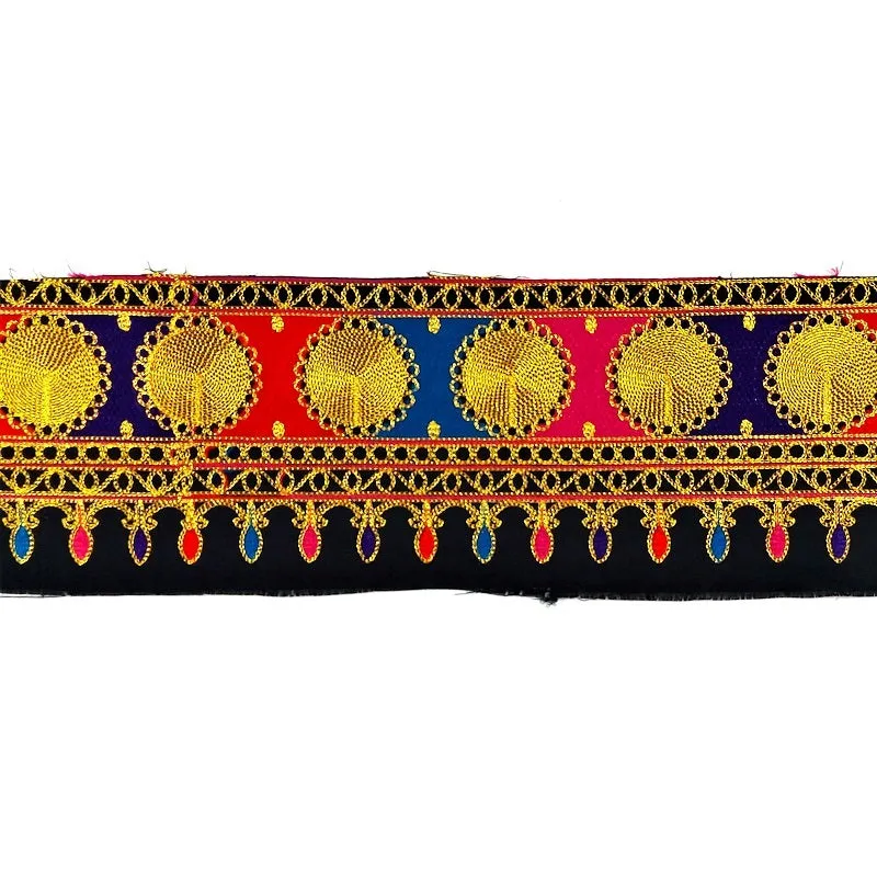 Decorative Kuchi embroidered strip - 220 x 14 cm approx.