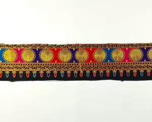 Decorative Kuchi embroidered strip - 220 x 14 cm approx.