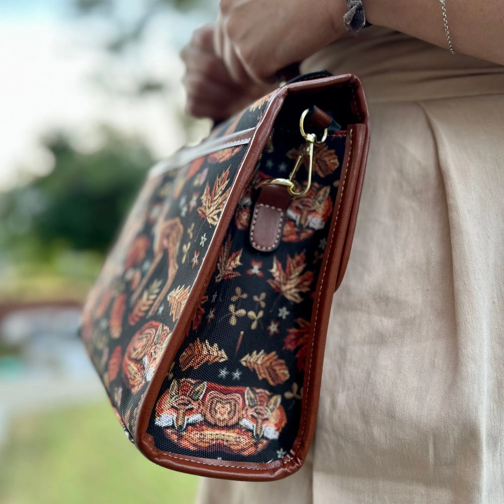 Deers and Foxes | Canvas Satchel Bag