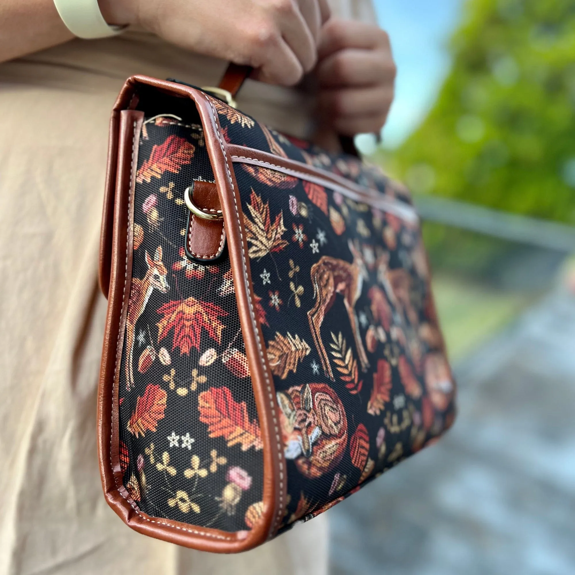 Deers and Foxes | Canvas Satchel Bag