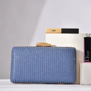 Denim Blue Glitter Clutch