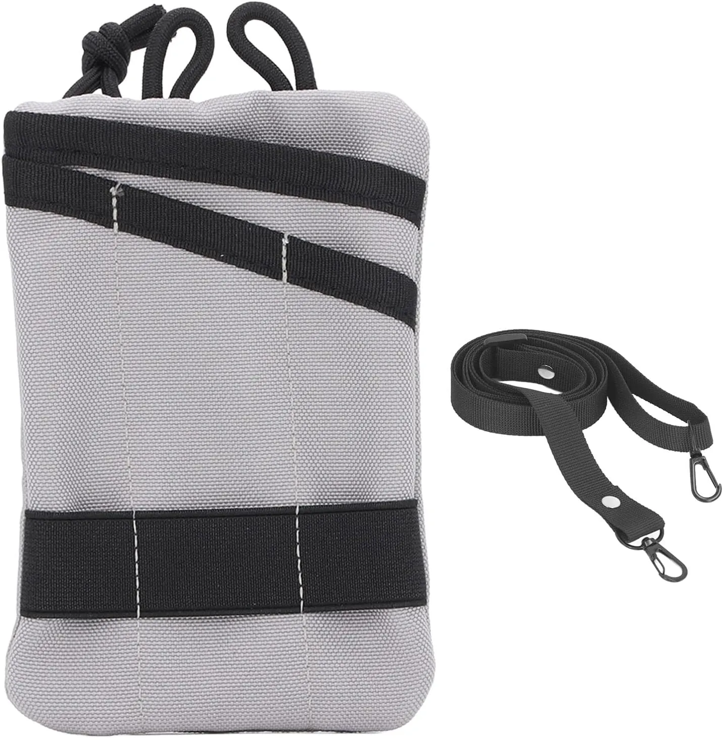 Deposit Money Bags Oxford Cloth Portable Wallet Pouches Key Card Case Holder Belt Bag Storage Pouch for Travel and Outdoor Activities (Light Grey)