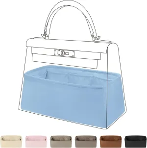 DGAZ Bag Organizer Insert For Kelly pochette/mini II /20/25/28/32/35/40/42/45 Bags, Silk Purse Organizers(Azure,KL35)