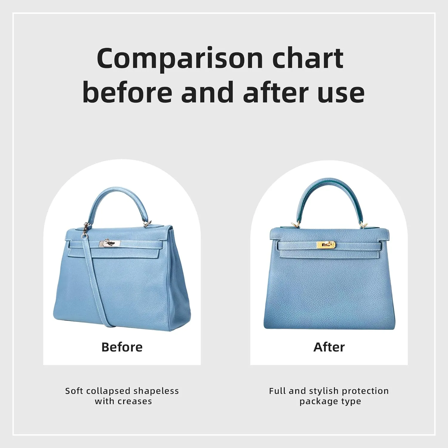 DGAZ Bag Organizer Insert For Kelly pochette/mini II /20/25/28/32/35/40/42/45 Bags, Silk Purse Organizers(Azure,KL35)