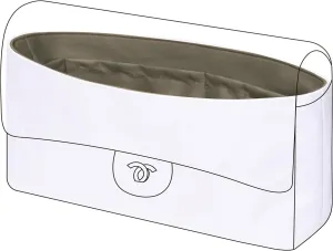 DGAZ Lightweight Purse Organizer Insert for Chanel CF Bag,Silk and Dupontpaper handbag inner for Luxury Bags(Etoupe grey,CF medium 25)