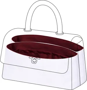 DGAZ Lightweight Purse Organizer Insert for Chanel CoCo handle Bag,silk and DupontPaper handbag inner for Luxury Bags(Rouge Cassque,CoCo handle Medium)