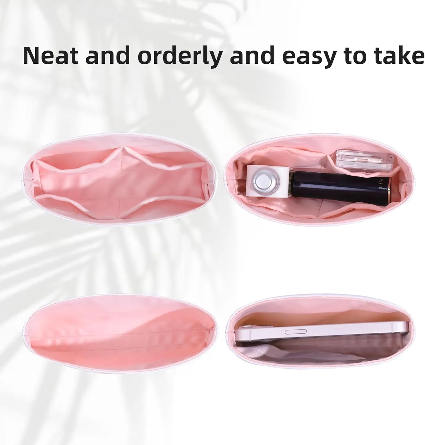DGAZ Lightweight Purse Organizer Insert for Fendi Peekaboo Bag,silk and DupontPaper handbag inner for Luxury Bags(Pink,Peekaboo Mini)