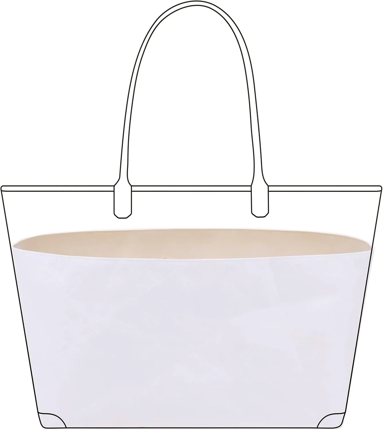 DGAZ Lightweight Purse Organizer Insert for Goyard Anjou/Artois/Saint Louis Bag,silk and DupontPaper handbag inner for Luxury Bags(Craie,Saint Louis GM)