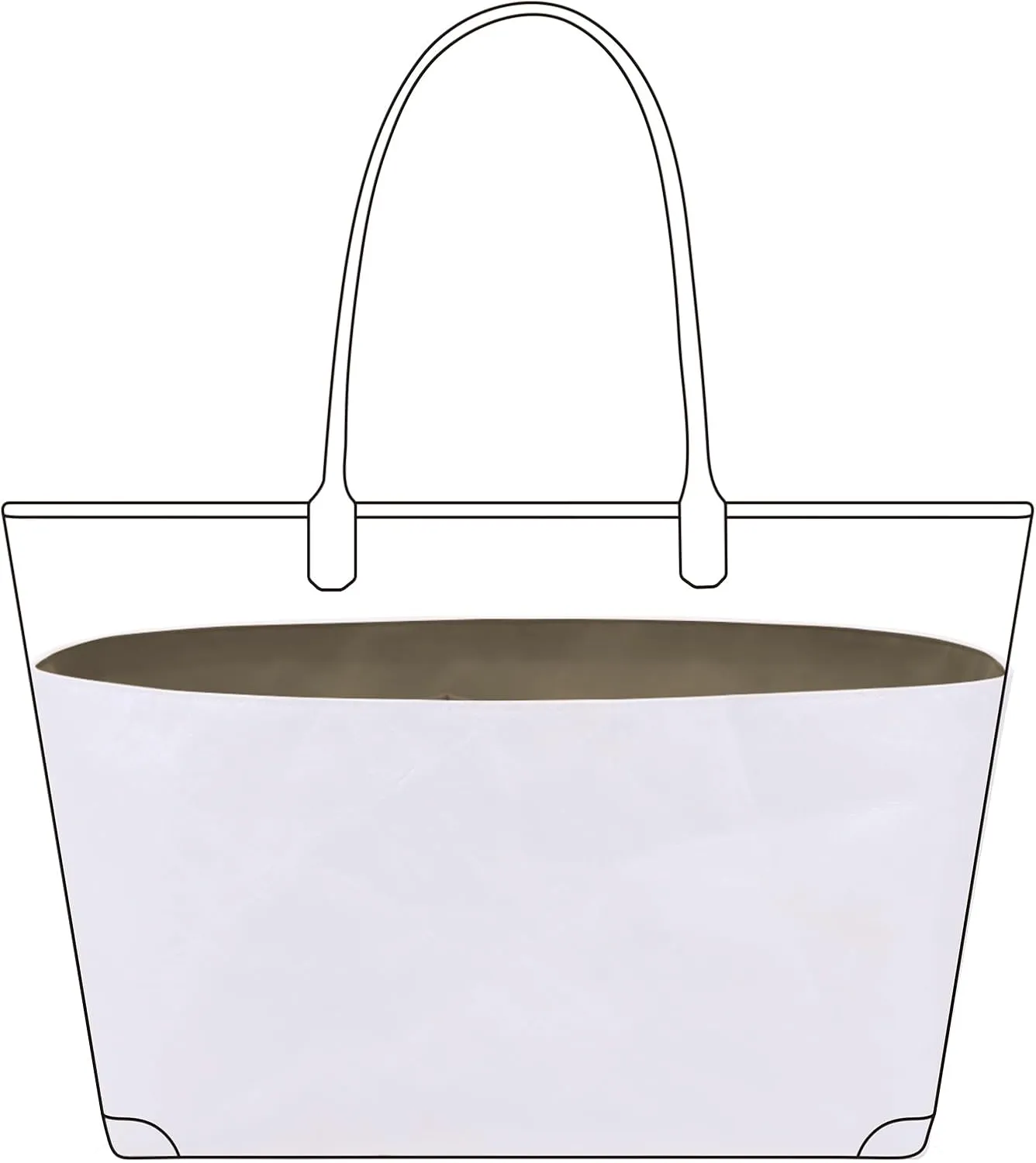 DGAZ Lightweight Purse Organizer Insert for Goyard Anjou/Artois/Saint Louis Bag,silk and DupontPaper handbag inner for Luxury Bags(Etoupe grey,Saint Louis PM)