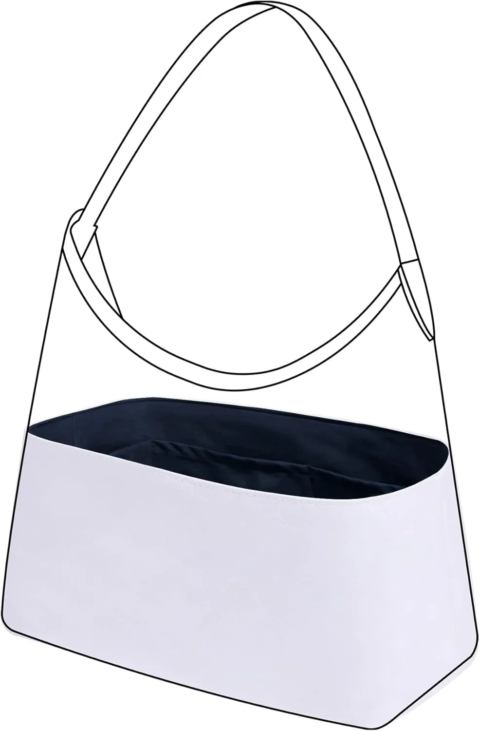 DGAZ Lightweight Purse Organizer Insert for Goyard Hobo Bag,silk and DupontPaper handbag inner for Luxury Bags(Blue nuit,Hobo Bag)