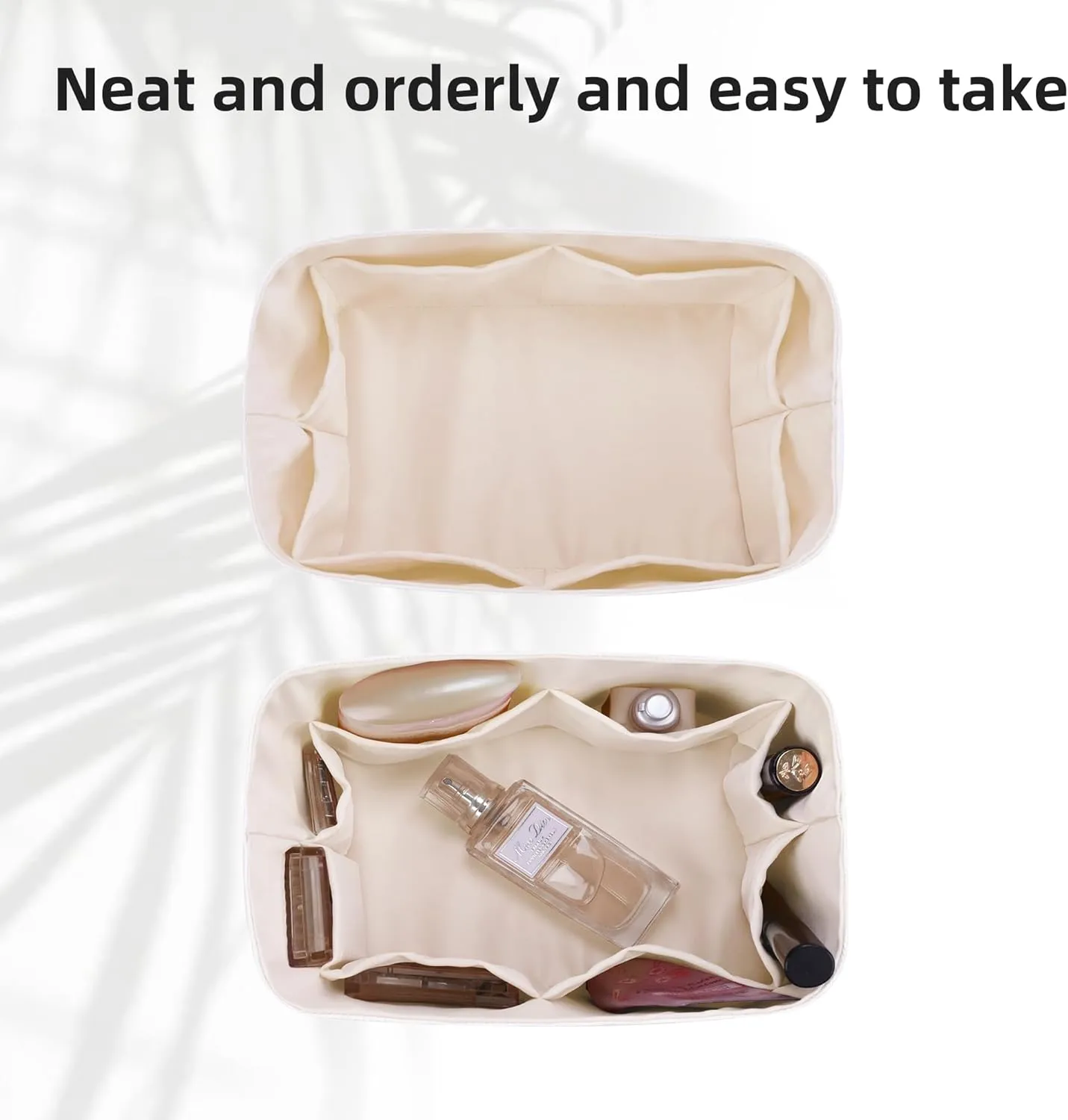 DGAZ Lightweight Purse Organizer Insert for Hermes Garden Party Bag,silk and DupontPaper handbag inner for Luxury Bags(Craie,GP36)