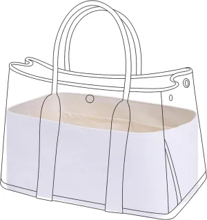 DGAZ Lightweight Purse Organizer Insert for Hermes Garden Party Bag,silk and DupontPaper handbag inner for Luxury Bags(Craie,GP36)