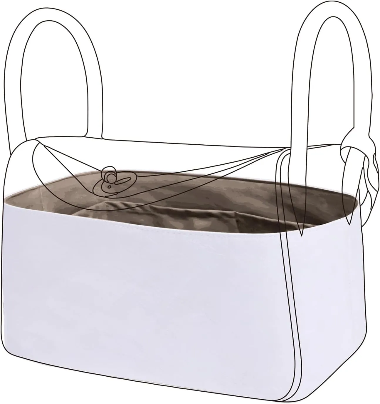 DGAZ Lightweight Purse Organizer Insert for Hermes Lindy Bag,Silk and Dupontpaper handbag inner for Luxury Bags(Etoupe grey,LD19)