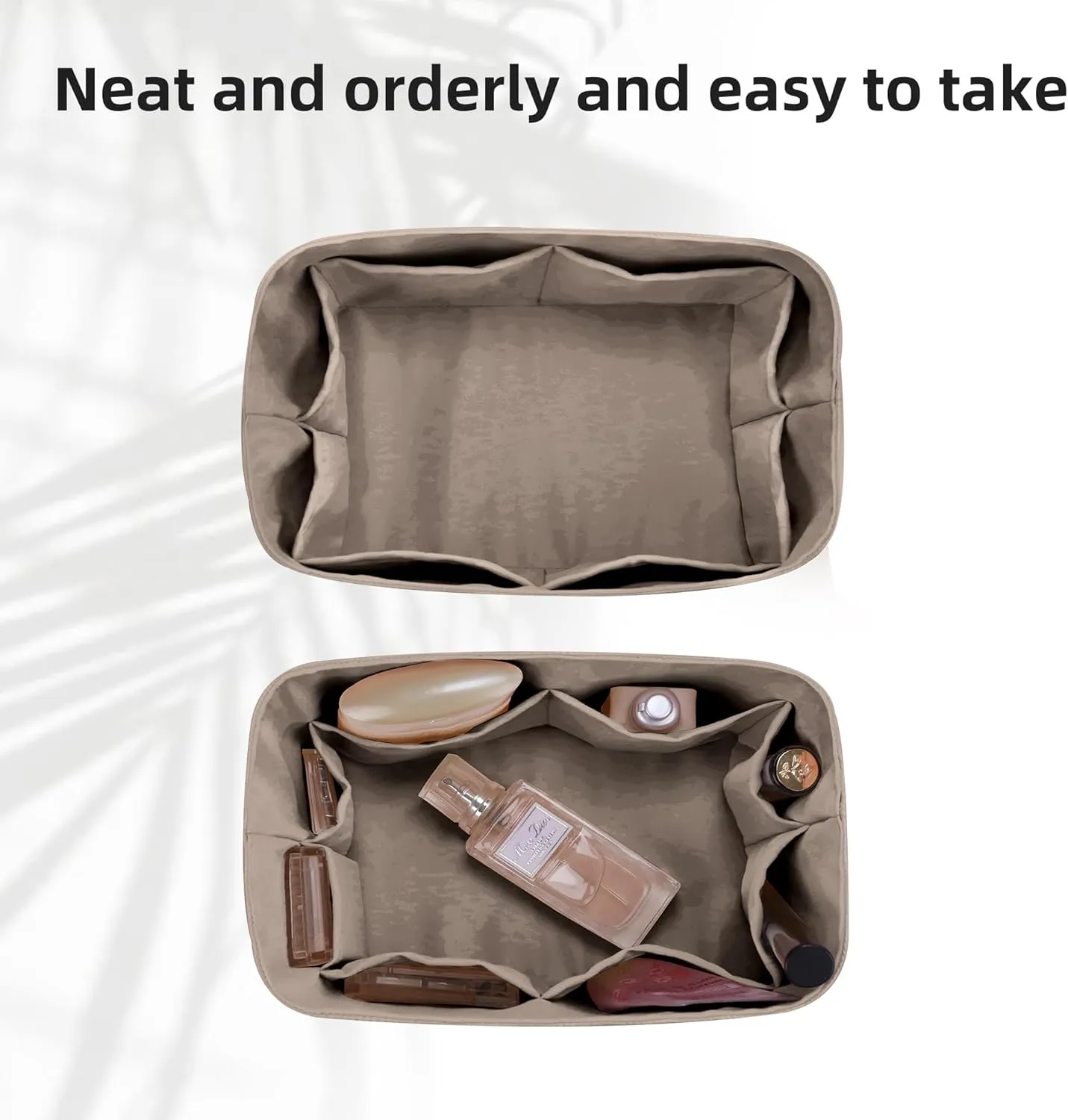 DGAZ Lightweight Purse Organizer Insert for Hermes Lindy Bag,Silk and Dupontpaper handbag inner for Luxury Bags(Etoupe grey,LD19)