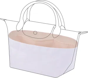 DGAZ Lightweight Purse Organizer Insert for Longchamp Le Pliage Energy Series Bag,silk and DupontPaper handbag inner for Luxury Bags(Rose dragee,Le Pliage Energy XS)