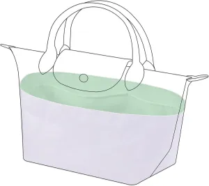 DGAZ Lightweight Purse Organizer Insert for Longchamp LE PLIAGE Xtra Bag,silk and DupontPaper handbag inner for Luxury Bags(Vert Fizz,Le Pliage Xtra XS)