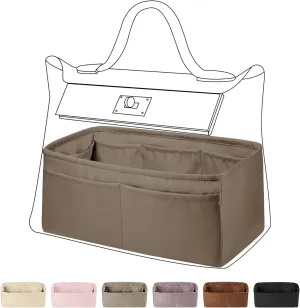 DGAZ Silk Purse Organizer Insert For Hermes 24/24 mini/29/35 Bags, Luxury Handbag & Tote Organizer, Simplicity bag organizer(Etoupe grey,24/24-mini)