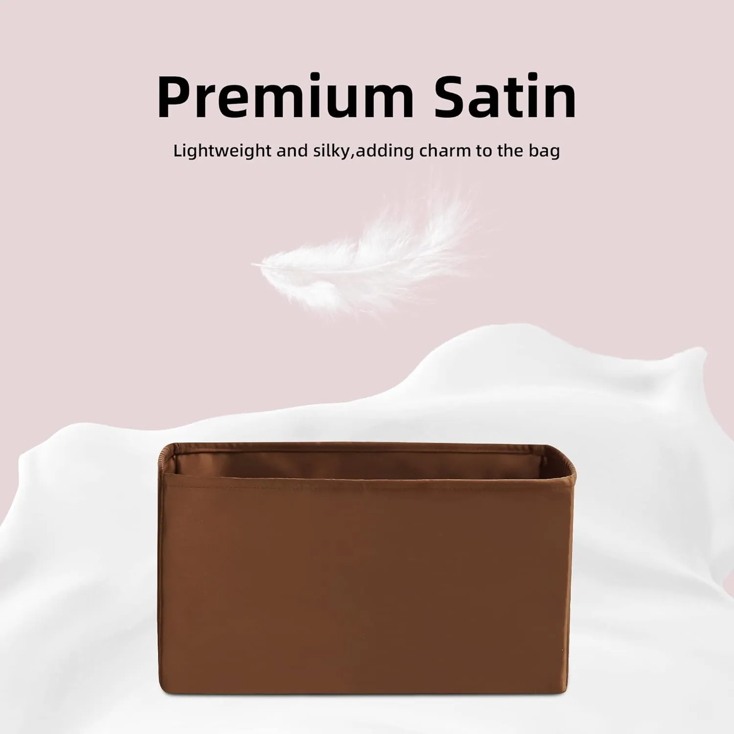 DGAZ Silk Purse Organizer Insert For LV Carryall PM/MM bag，Silky Smooth Bag Organizer，Luxury Handbag & Tote Shaper（Gold，MM）
