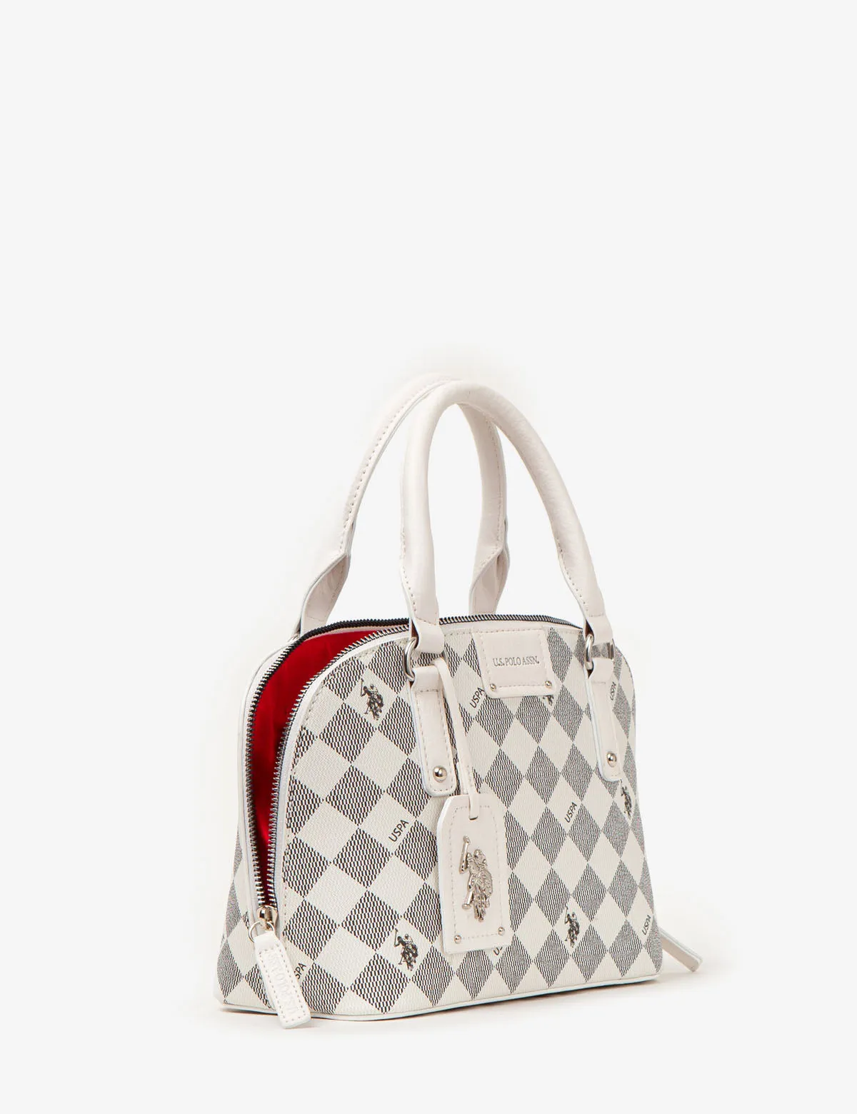 DIAMOND SIGNATURE DOME BAG WITH CROSSBODY STRAP