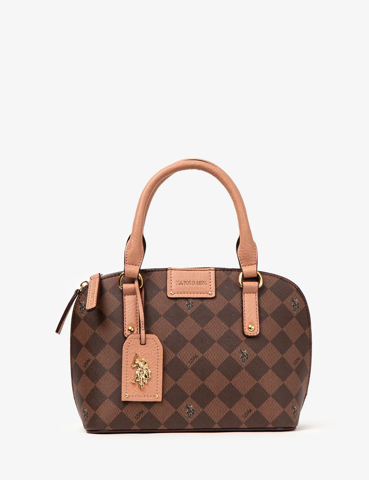 DIAMOND SIGNATURE DOME BAG WITH CROSSBODY STRAP