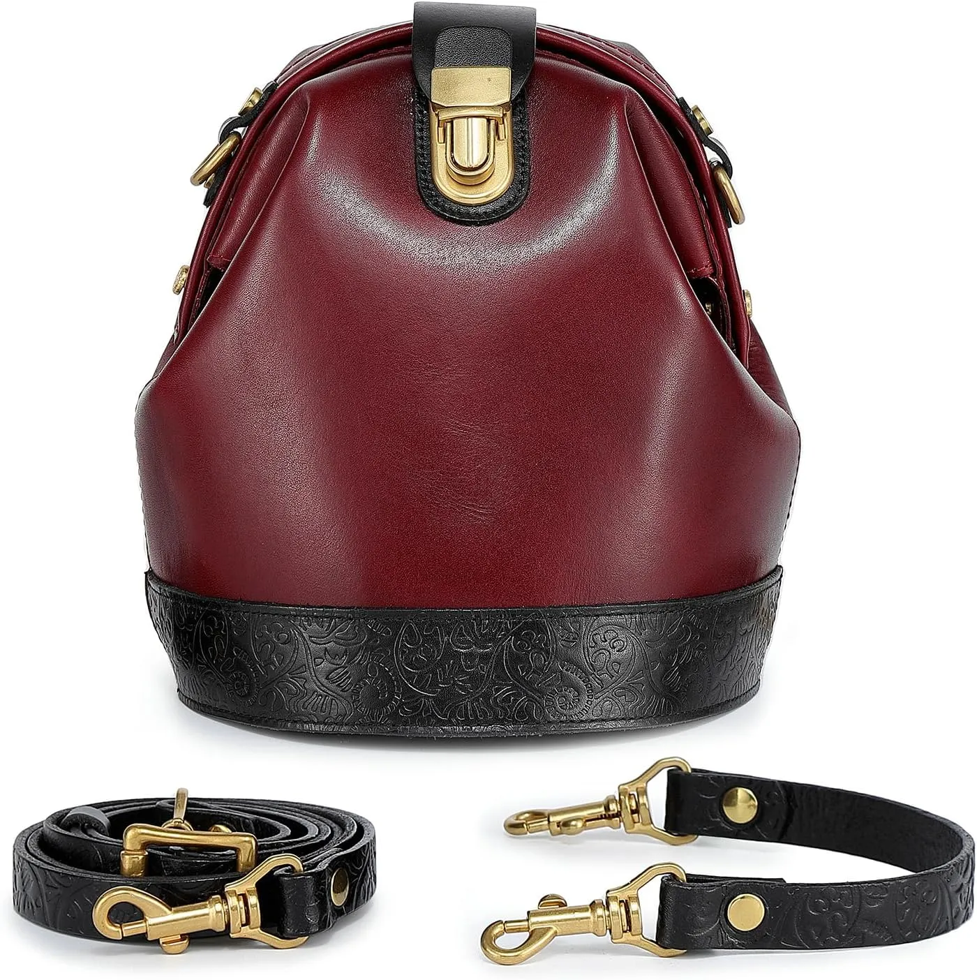 Doctor Bucket Crossbody Handbag | Luxurious and Versatile Bag for Women | Genuine Cowhide Leather