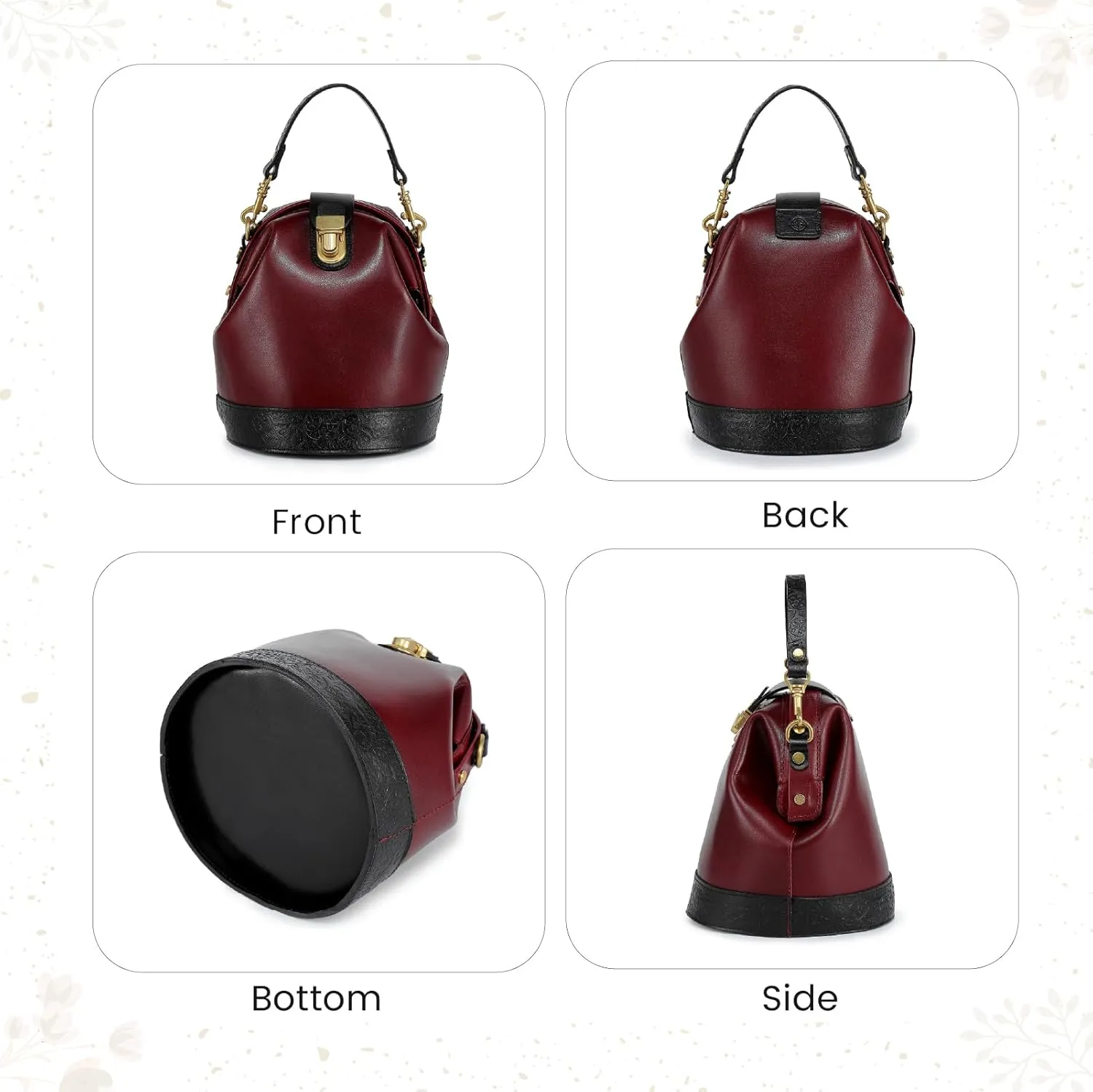 Doctor Bucket Crossbody Handbag | Luxurious and Versatile Bag for Women | Genuine Cowhide Leather