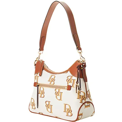 Dooney & Bourke Handbag, Monogram Hobo Shoulder Bag - Beige