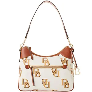 Dooney & Bourke Handbag, Monogram Hobo Shoulder Bag - Beige