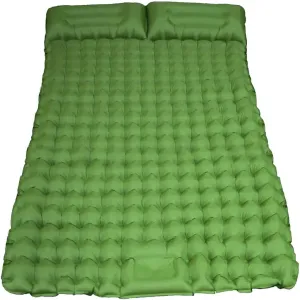 Double Sleeping Pad, Self-Inflating Sleeping Pad for Camping, Camping Sleeping Pad with Built-in Pump, 4" Extra Thickness Inflatable Sleeping Mat, Twin Air Mattress for Traveling (Green)