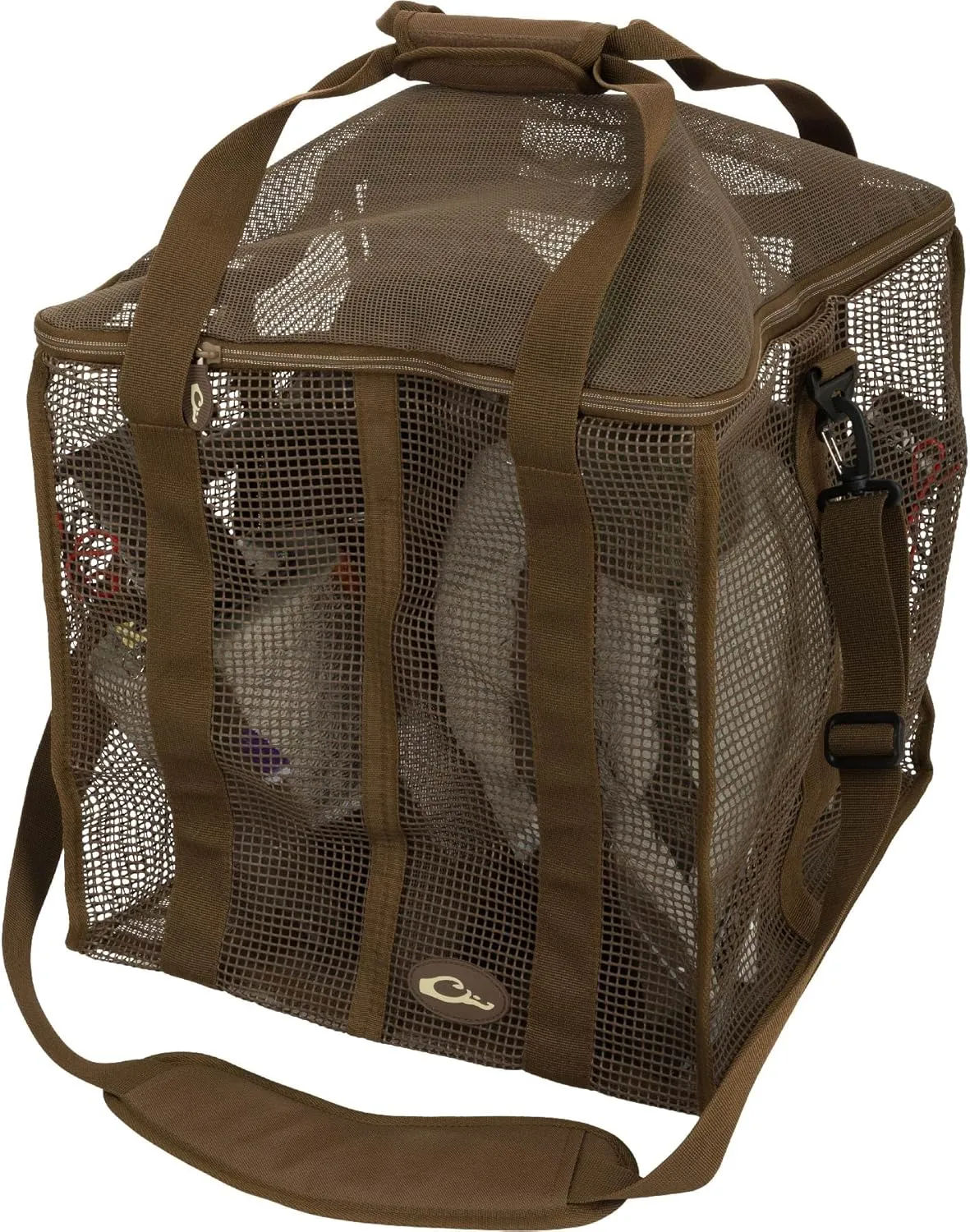 Drake Waterfowl Floater Series Decoy Bag - Hunting Slotted Lightweight Quick-Drying Duck Goose Decoy Storage Bag, 4-Slot Motion, Brown