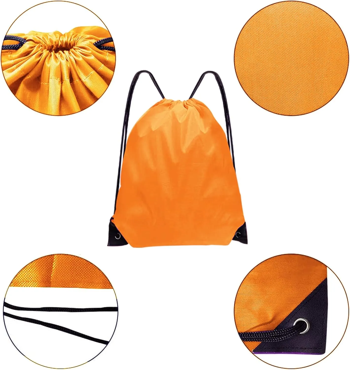 Drawstring Backpack Bulk 42 Pcs String Backpack Drawstring Bags Cinch Bag Sackpack for Men Women Gym (Orange)