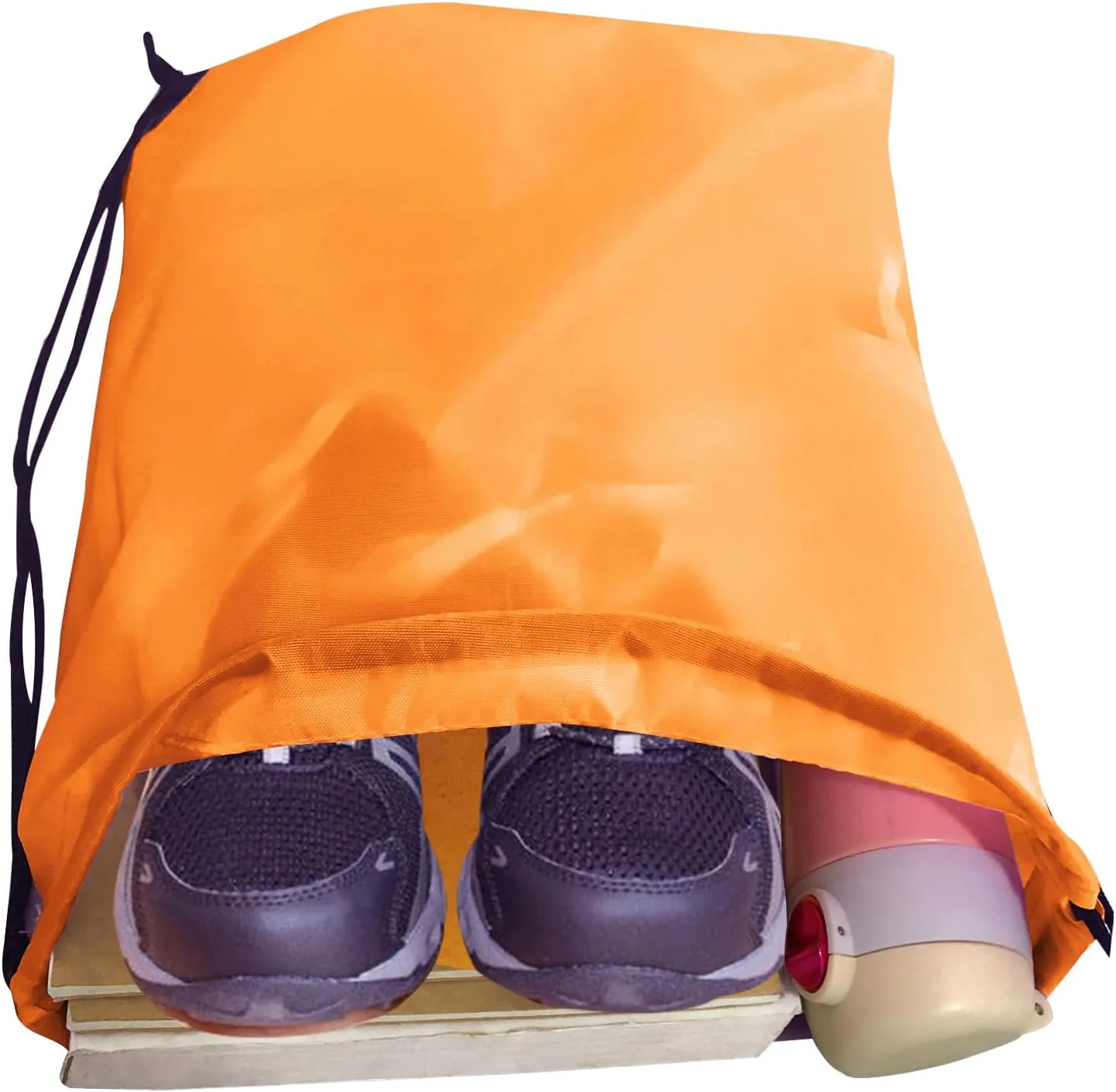 Drawstring Backpack Bulk 42 Pcs String Backpack Drawstring Bags Cinch Bag Sackpack for Men Women Gym (Orange)